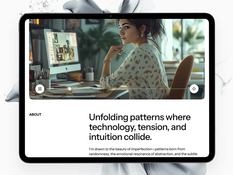 Widok desktopowy strony internetowej na ipadzie