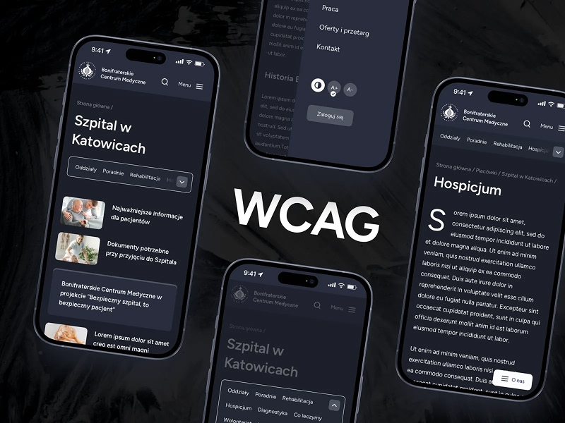 Widoki WCGA strony internetowej