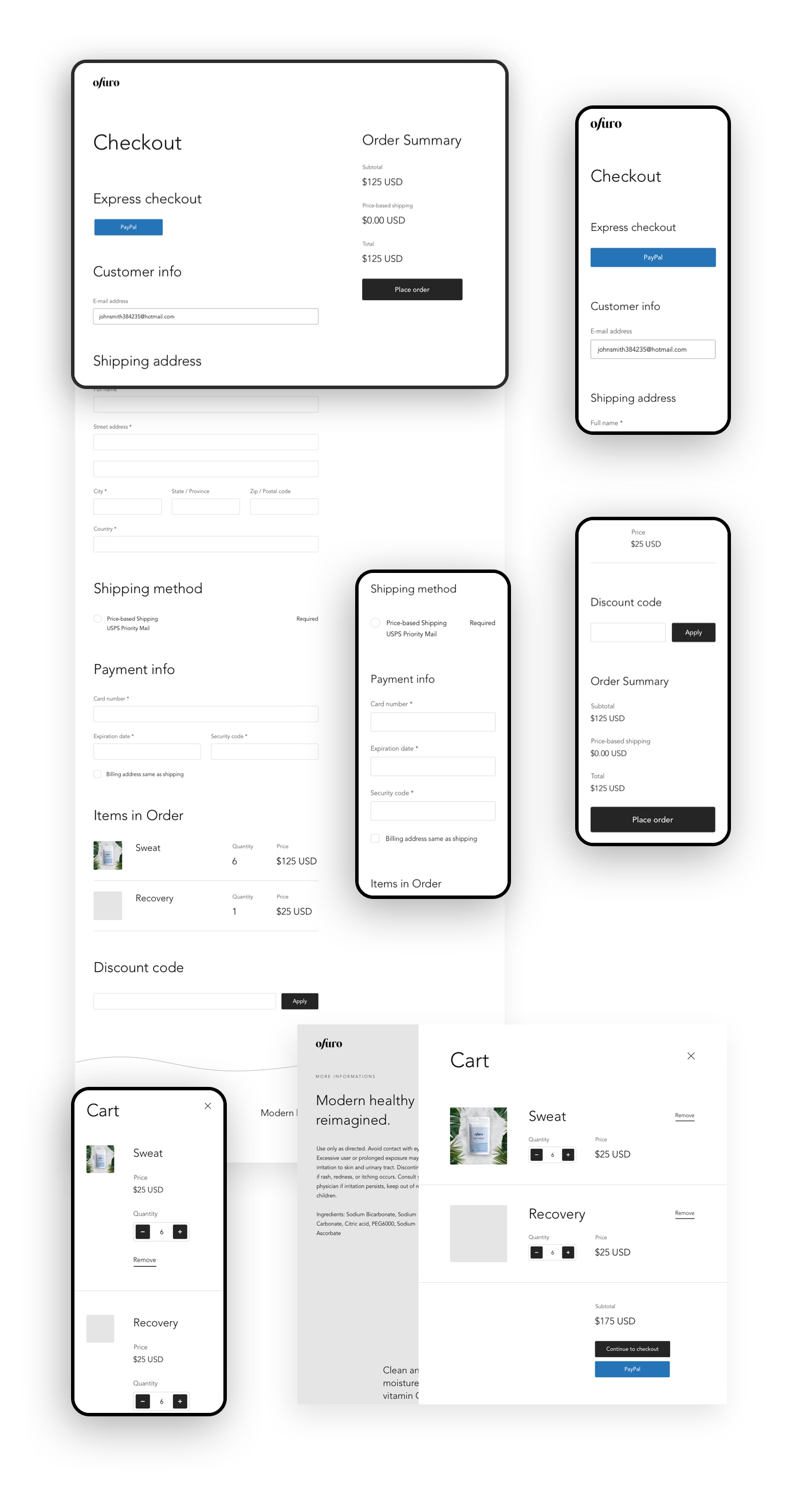 Formularz wpisywania danych w sklepie internetowym. Wersja na telefon i na laptop.