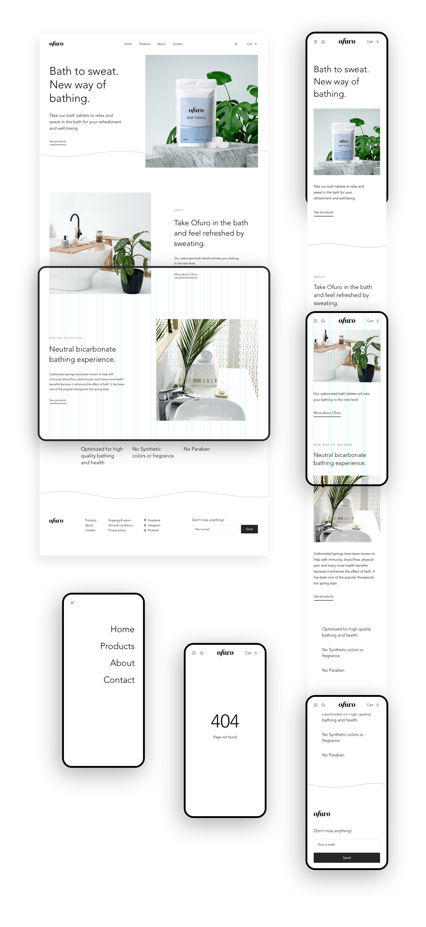Strona główna sklepu internetowego. Wersja desktop i mobile.