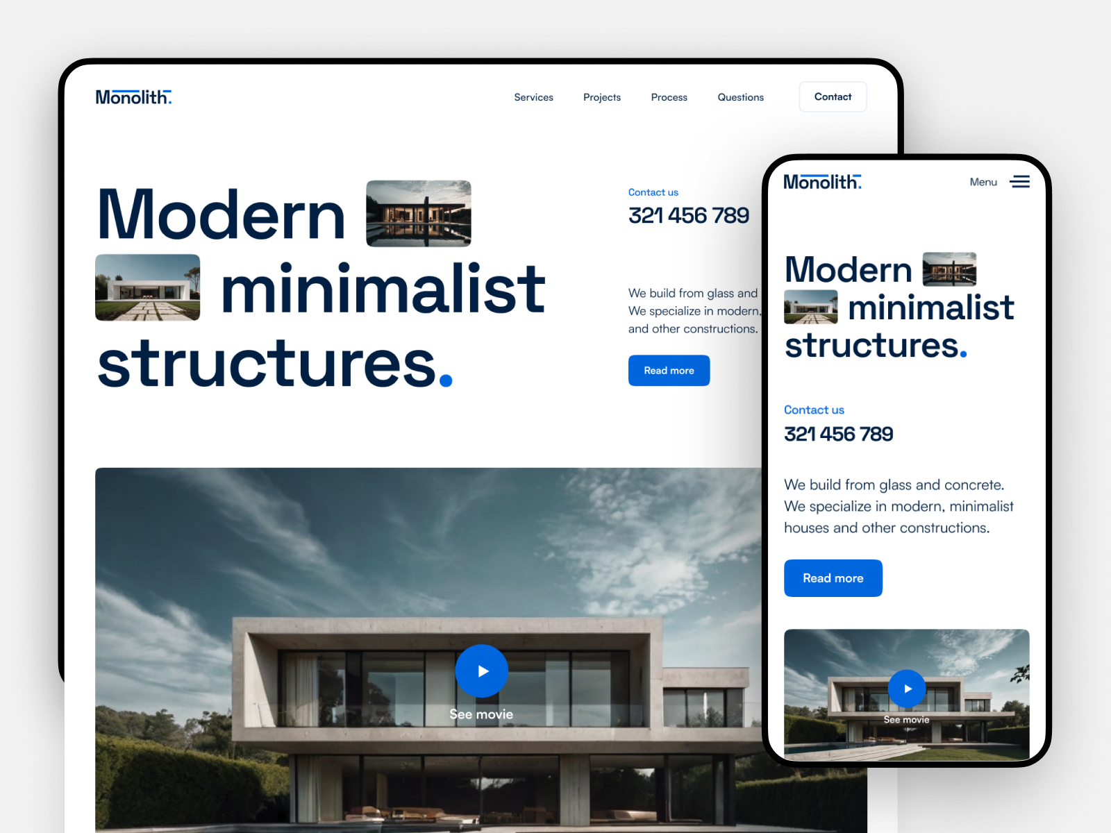 Profesjonalne strony internetowe. Monolith. Projekt strony internetowej firmy budowlanej.