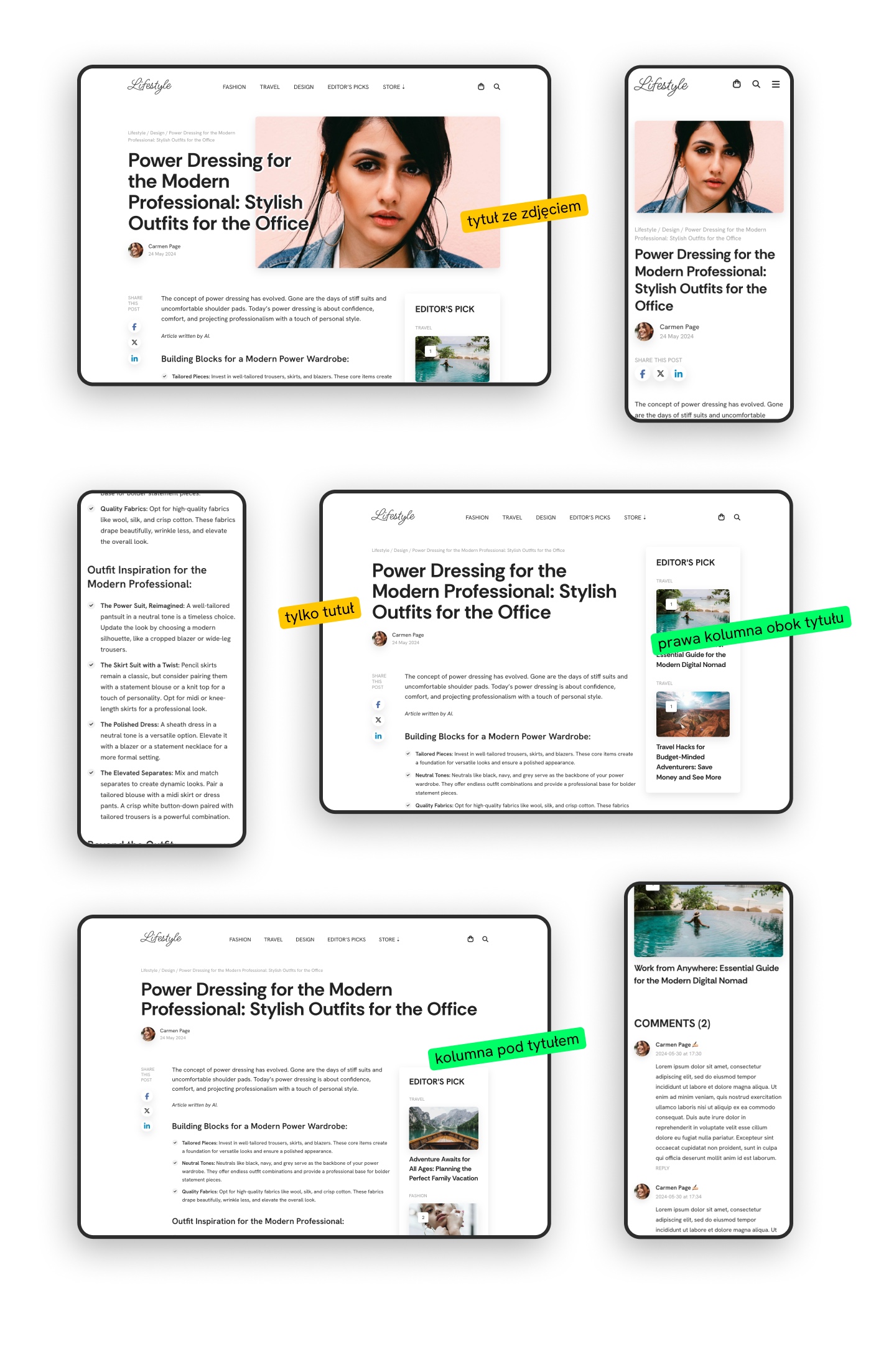 Projekt portalu internetowego - strona artykułowa.