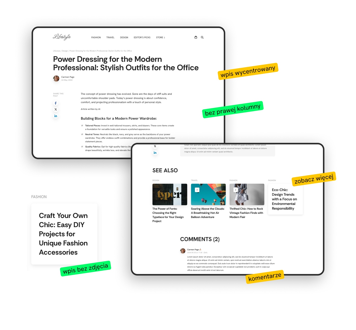 Portal internetowy - strona artykułowa. 