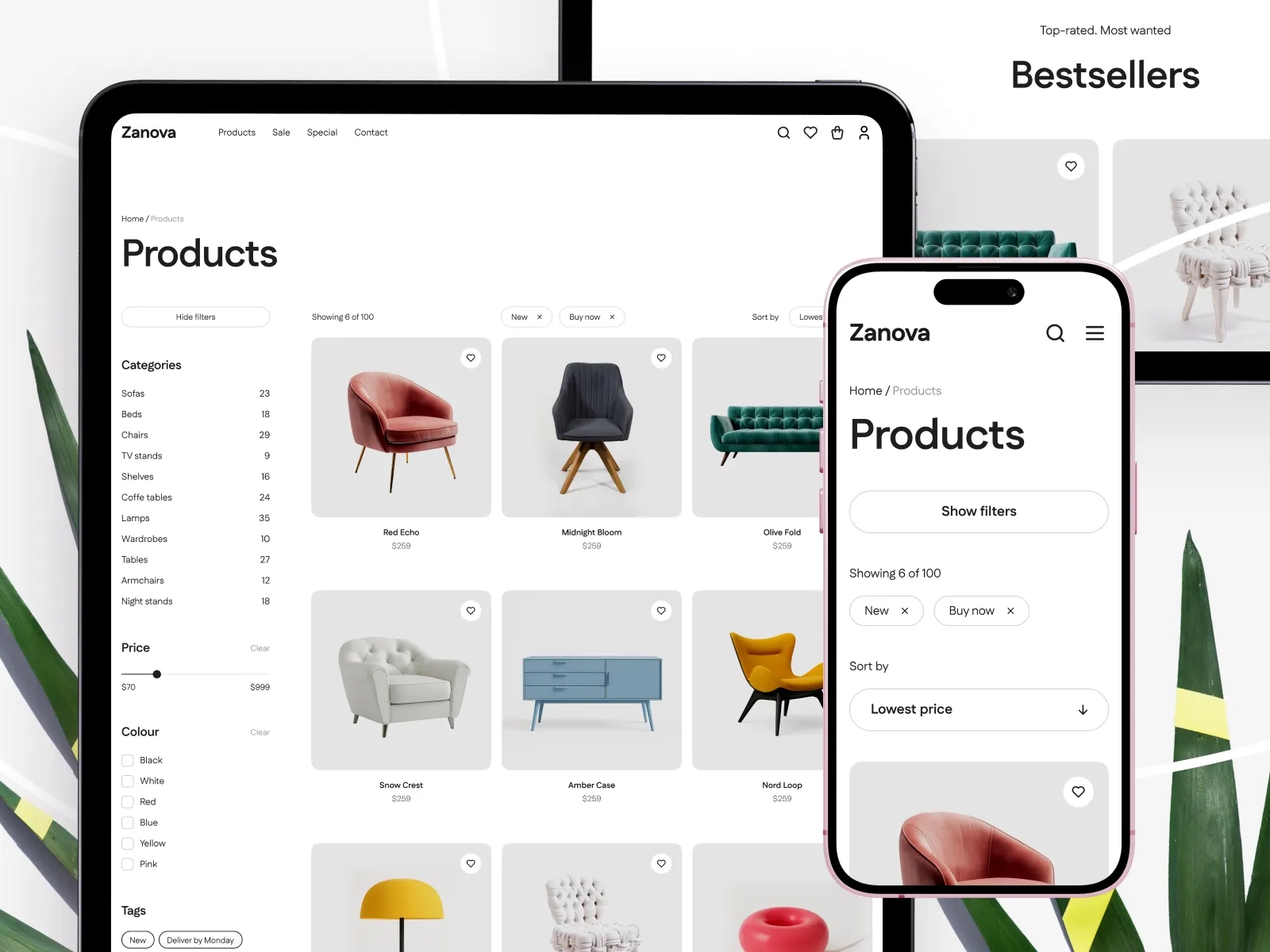 Sklep internetowy. Widok kategorii.